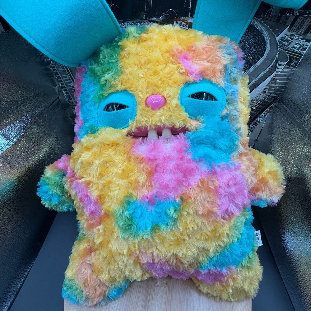 Fugglers Bigg Fuggs Ugly Monster Plush 17 in Rabid Rabbit Tye Dye NEW